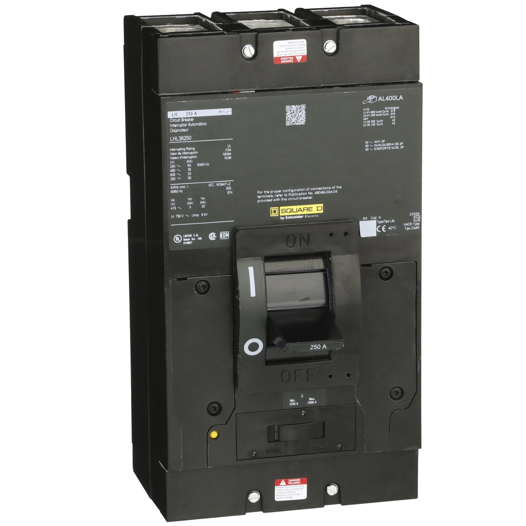 Mayer-DDS-Circuit breaker, LH, 250A, 3 pole, 600VAC, 25kA, 250VDC, 50kA, lugs, thermal magnetic-2