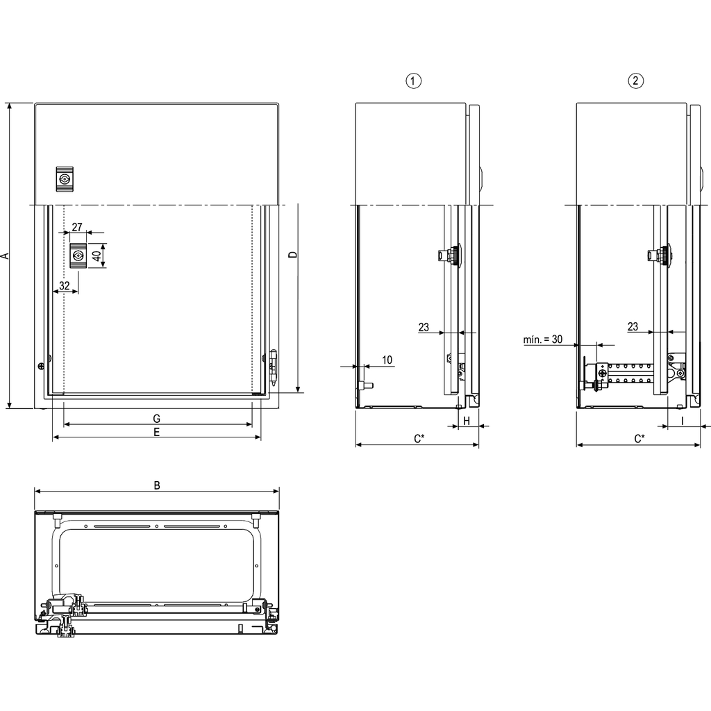 Mayer-DDS-Internal door for PanelSeT WM encl.H1200xW600 steel, RAL7035.Adjustable in depth-2