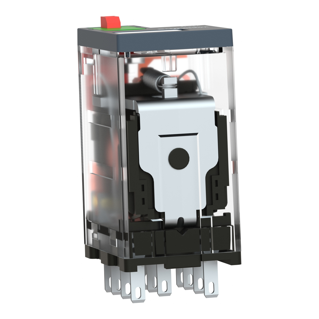 Mayer-DDS-miniature plug in relay, Harmony Electromechanical Relays, 10A, 3CO, lockable test but to n, 24V AC-2