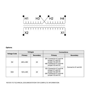 Mayer-DDS-Transformer, Type T, industrial control, 1000VA, 1 phase, 240x480V primary, 24V secondary, 115C rise-2