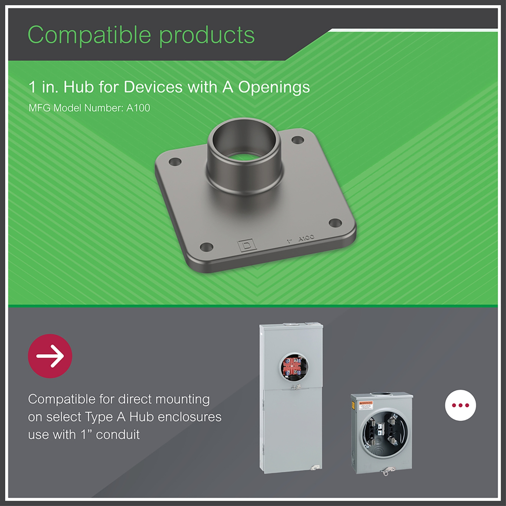Mayer-DDS-Meter accessory, hub, 1 in wire size, Series A, rainproof, 3.31 in-2