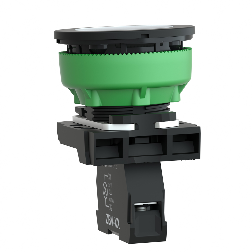 Mayer-DDS-Pilot light, Harmony XB5, grey plastic, white flush mounted, 30mm, universal LED, 230...240V AC-2