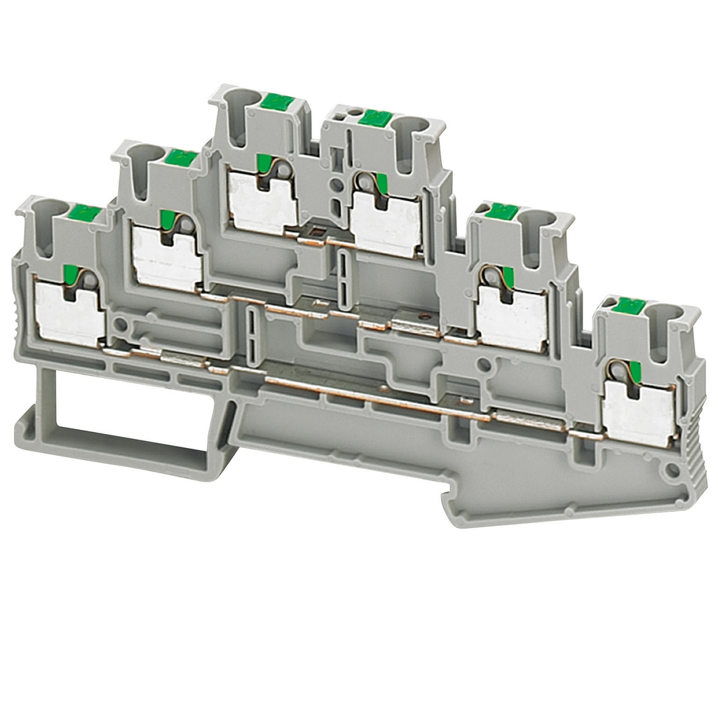Mayer-DDS-Terminal block, Linergy TR, push-in type, feed through, 3 levels Connections, 6 points, 2.5mm², grey, set of 50-1