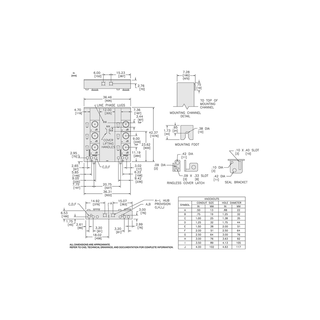 Mayer-DDS-Meter center, MP Meter-Pak, 5 sockets, horn bypass, 5 jaws, 500A bus, 125A max breaker rating, ringless-2