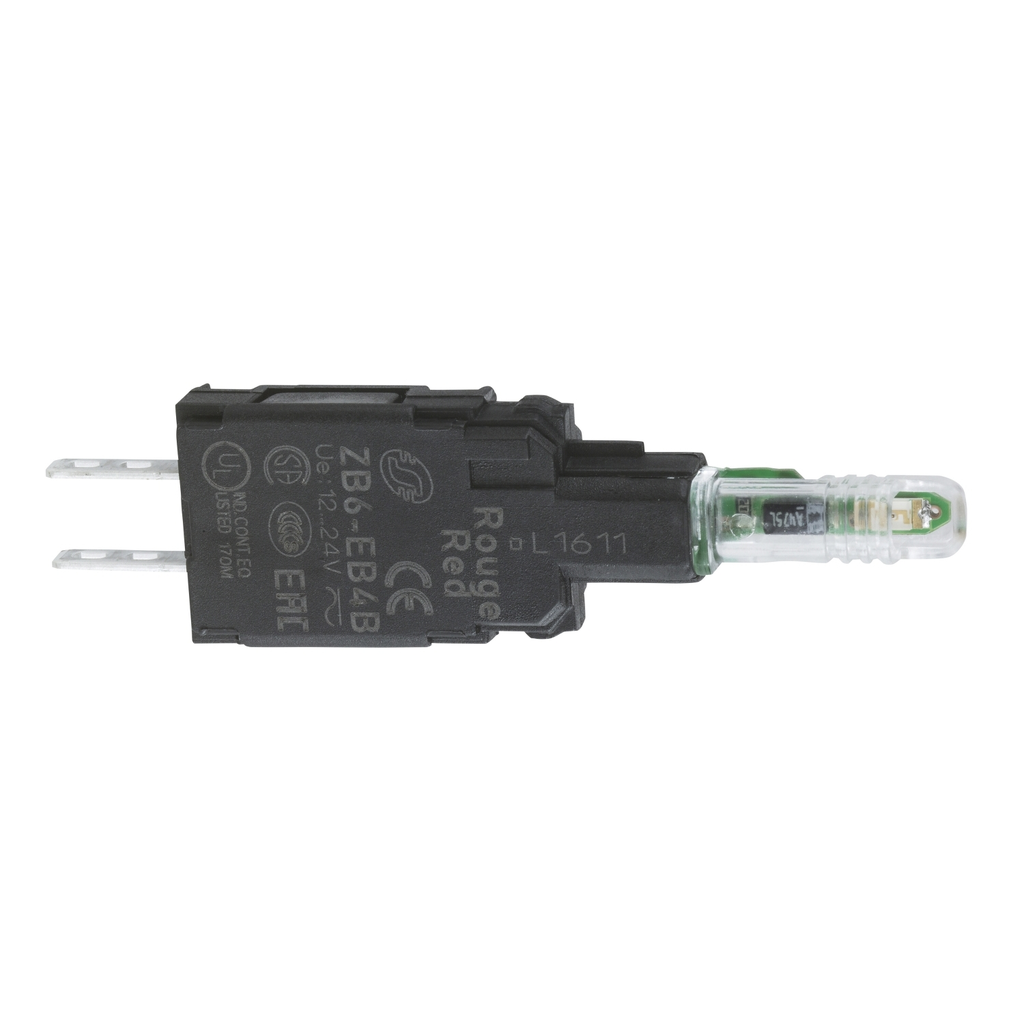 Mayer-DDS-Complete body for pilot lights, Harmony XB6, red light block, with body/fixing collar, integral LED, 48…120V AC-1