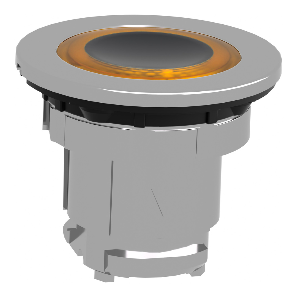 Mayer-DDS-Head for illuminated push button, Harmony XB4, plastic, orange flush, 30mm, universal LED, illuminated ring-2