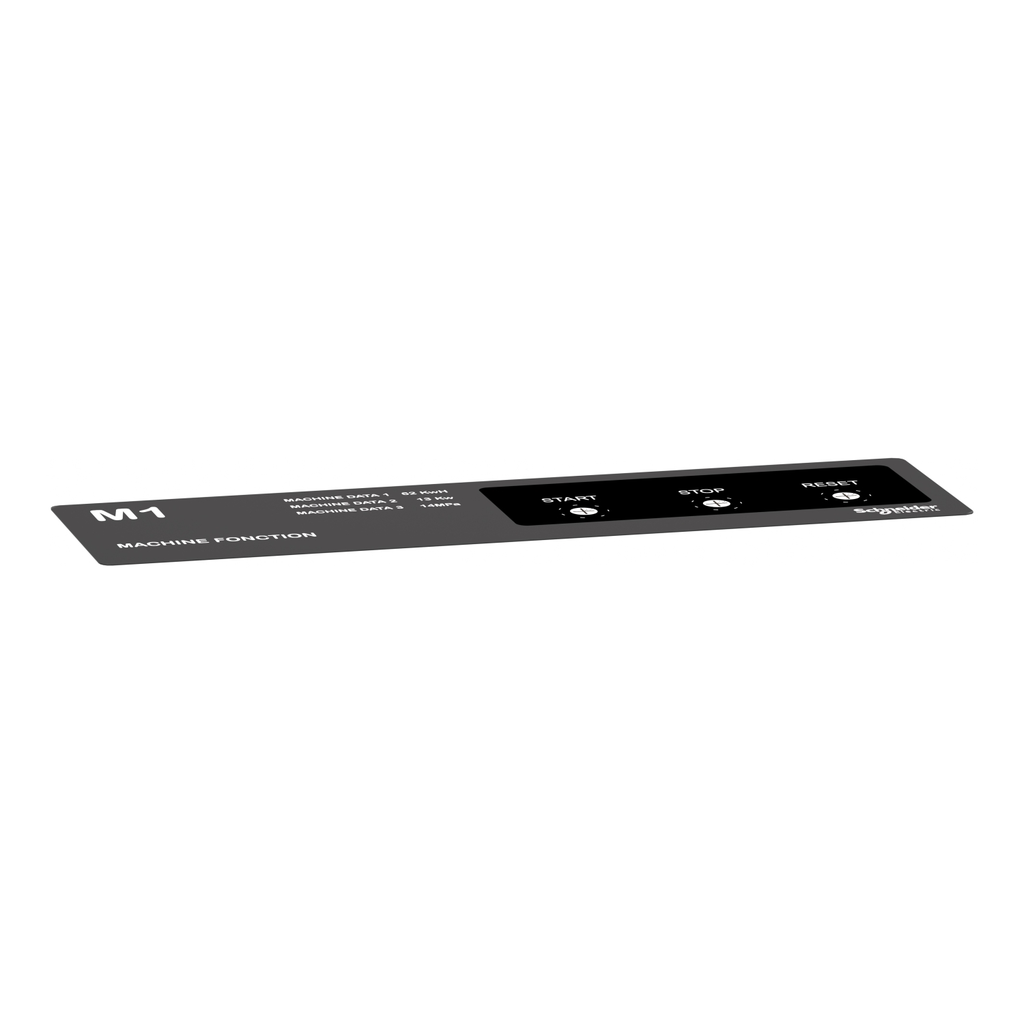 Mayer-DDS-Legend panel 400x100mm template 1, Harmony XB5-2