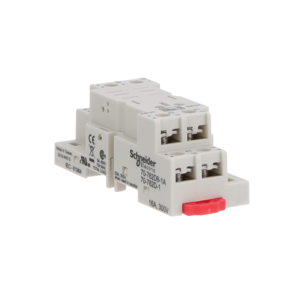 Mayer-DDS-Socket, General Purpose Relays, for 782 relays, DPDT, 8 pins, screws clamp terminals, 16A, 300V-2