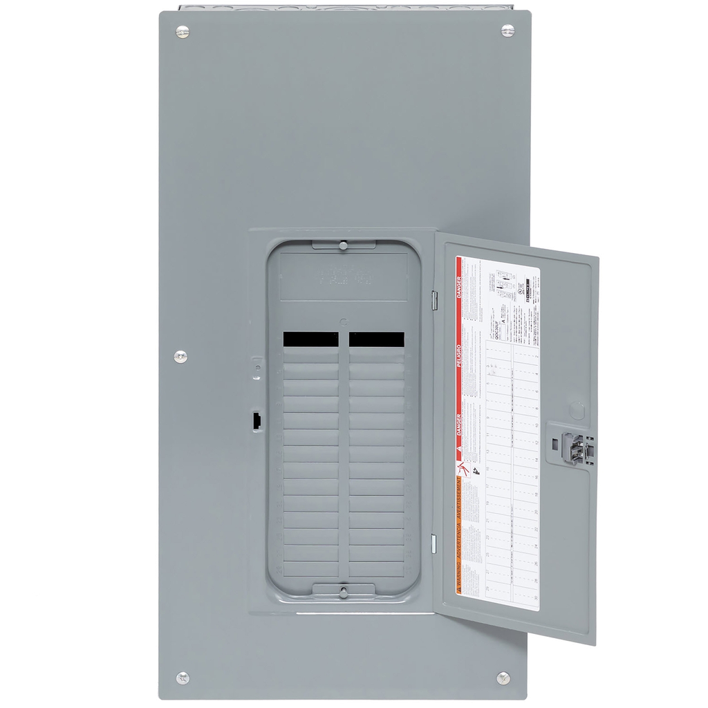 Mayer-DDS-Load center, QO, 1 phase, 30 spaces, 40 circuits, 200A convertible main lugs, PoN, NEMA1, gnd bar, combo cover-2