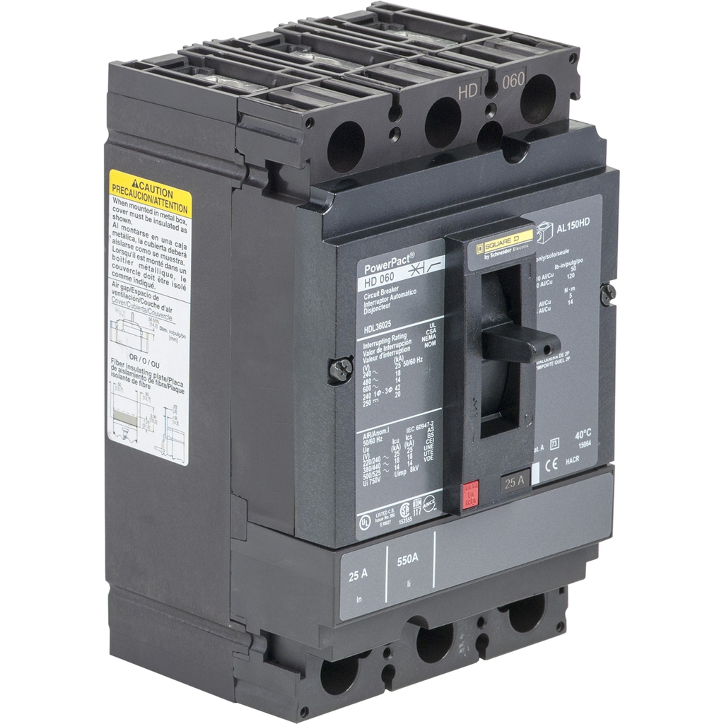 Mayer-DDS-Circuit breaker, PowerPacT H, 35A, 3 pole, 600VAC, 18kA, lugs, thermal magnetic, 100%-1