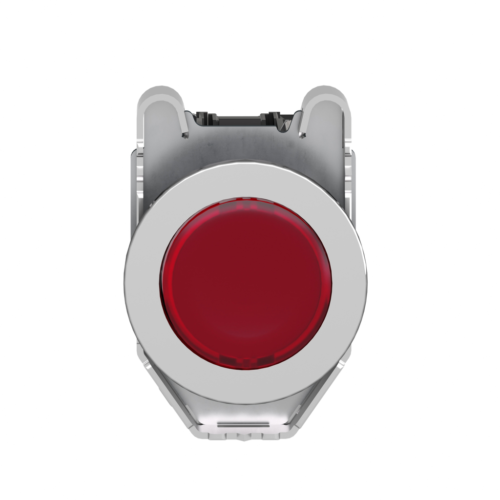 Mayer-DDS-Illuminated push button, Harmony XB4, metal, red flush mounted, 30mm, universal LED, plain lens, 1NO + 1NC, 24V AC DC-2