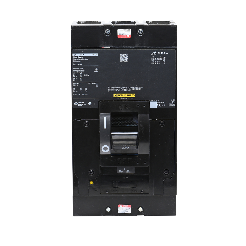 Mayer-DDS-Circuit breaker, LA, 200A, 2 pole, 600VAC, 22kA, 250VDC, 10kA, lugs, thermal magnetic-2