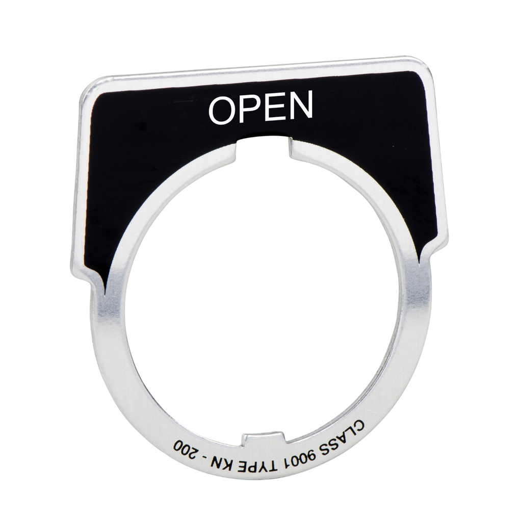 Mayer-DDS-Legend, Harmony 9001K, Harmony 9001SK, 30mm, aluminium, black with silver letters, 40x43mm, marking OPEN-1