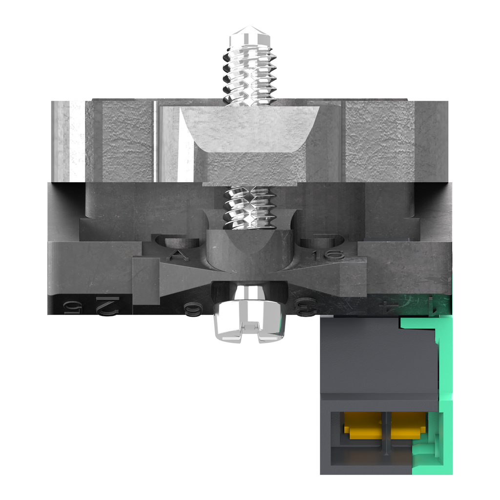 Mayer-DDS-Complete body contact assembly, Harmony XB4, single contact, with fixing collar, metal, 1 NO, compact push in terminals-2