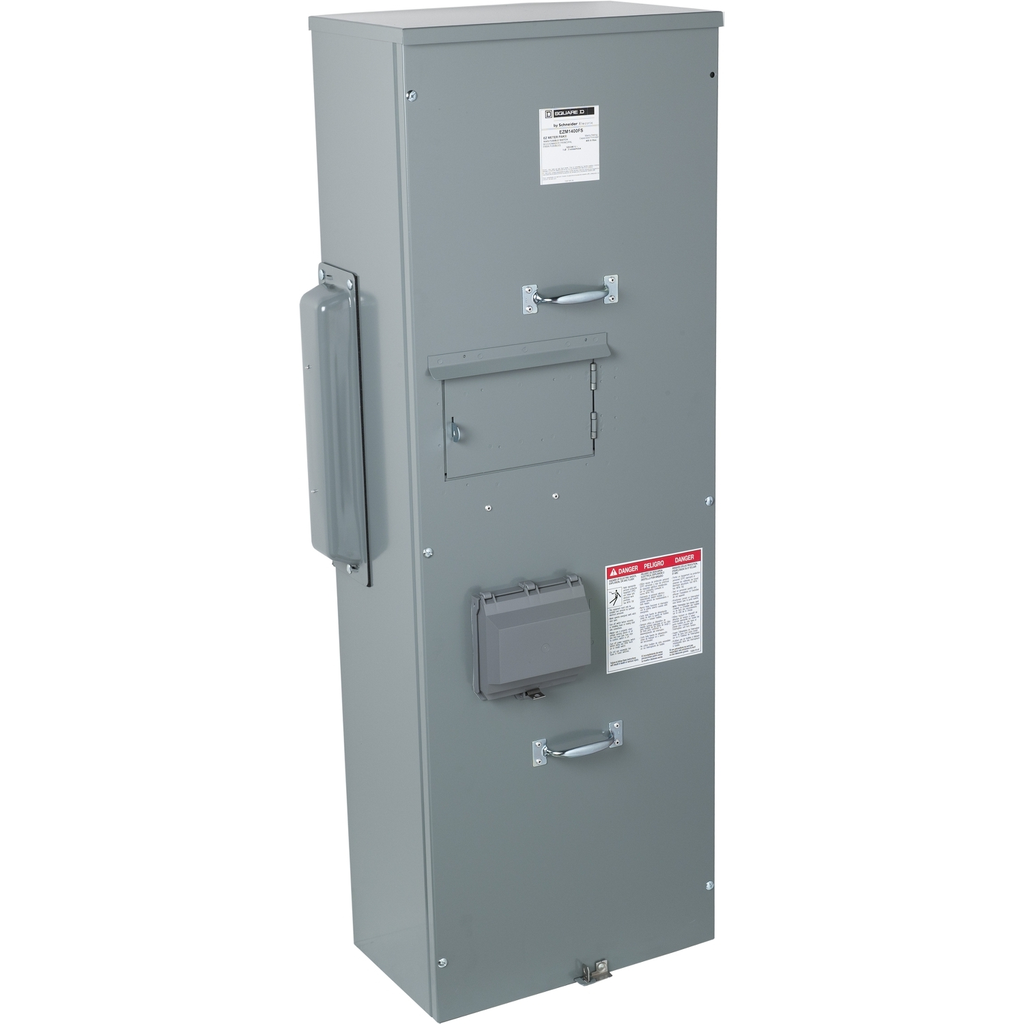 Mayer-DDS-Main fusible (Class T) switch unit, EZ Meter-Pak, 400A, 120/240VAC, 1ph/3W, 400A bus, OH/UG, Type 3R-2