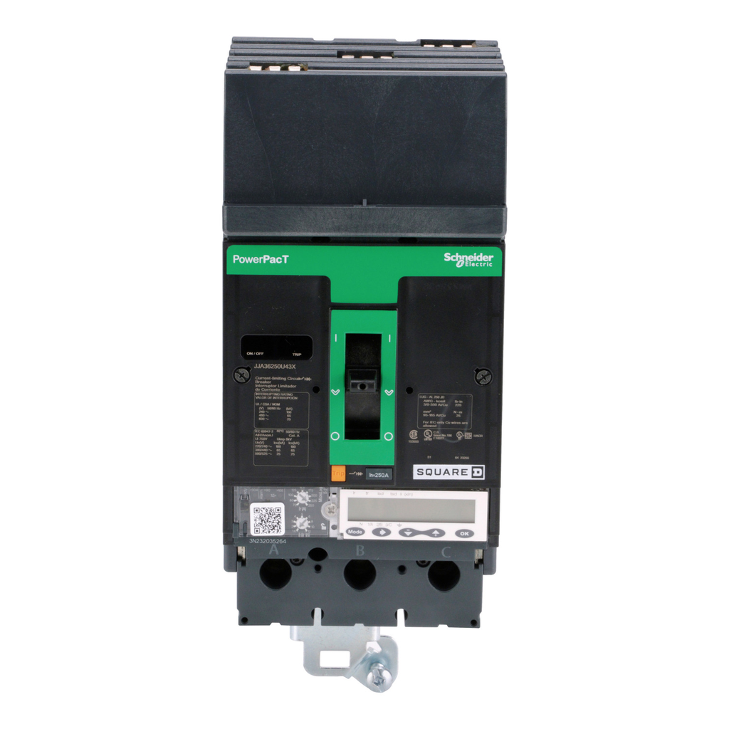 Mayer-DDS-Circuit breaker, PowerPacT J, 250A, 3 pole, 600VAC, 25kA, I-Line, Micrologic 5.2A, 80%, ABC-2