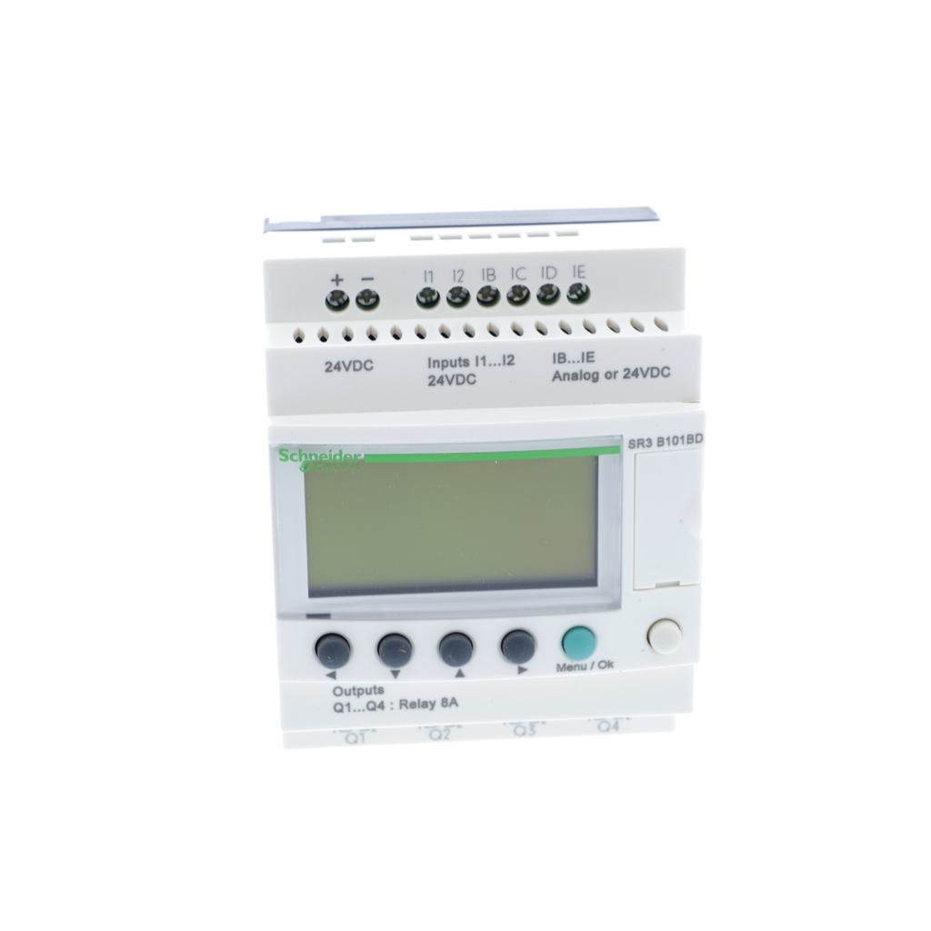 Mayer-DDS-modular smart relay, Zelio Logic SR2 SR3, 10 IO, 24V DC, clock, display, 4 relay outputs-2