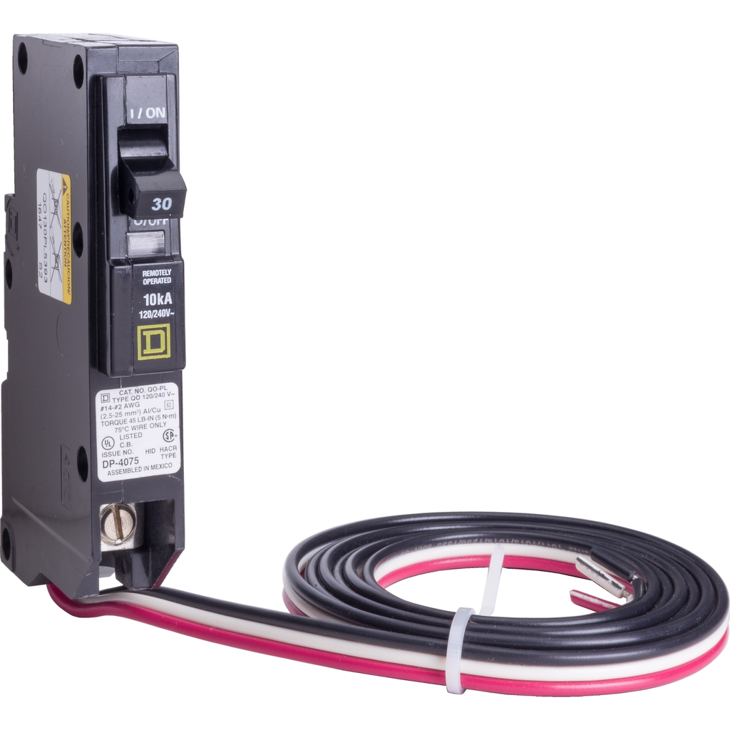 Mayer-DDS-Mini circuit breaker, QO, 30A, 1 pole, 120/240VAC, 10kA, plug in, Powerlink, 60in leads-1