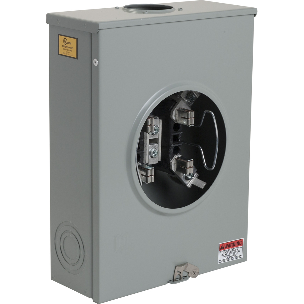 Mayer-DDS-Meter socket, ringless, 1 phase, 3 wire, 4 jaws, Series A, horn bypass, no jaw release-1