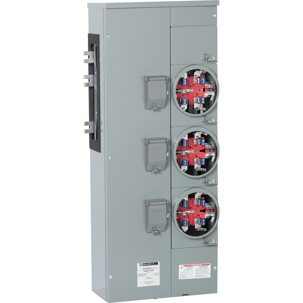 Mayer-DDS-Branch unit, EZ Meter-Pak, 225A, 3 x 5 jaw sockets, 120/240VAC, horn bypass, ringless, 800A Al busbar-2