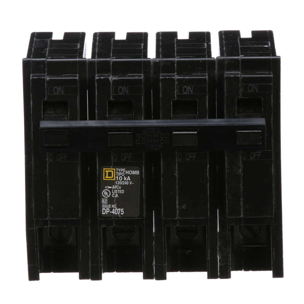 Mayer-DDS-Mini circuit breaker, Homeline, 150A, 4 pole, 120/240VAC, 10kA AIR, standard type, plug in, UL-2