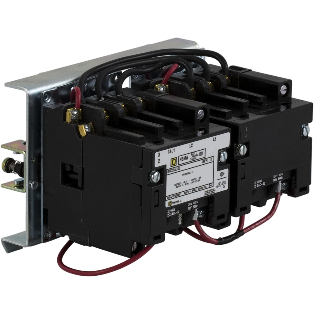 Mayer-DDS-NEMA Contactor, Type S, reversing, horizontal, Size 1, 27A, 10HP at 575VAC, 3 phase, up to 100kA, 3 pole, 120VAC coil, open style [TAA]-1