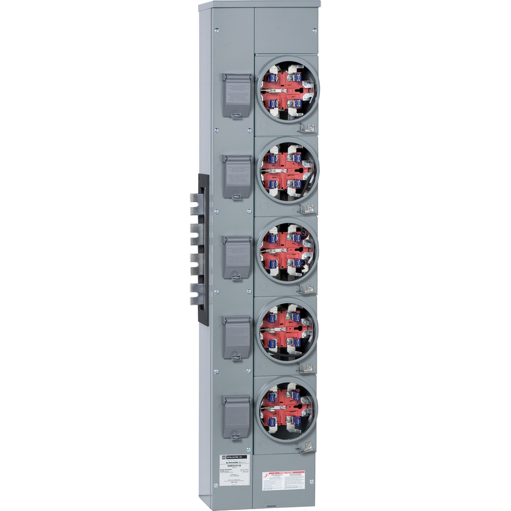 Mayer-DDS-Branch unit, EZ Meter-Pak, 125A, 5 x 5 jaw sockets, 208Y/120VAC, horn bypass, ringless, 800A Al busbar-2
