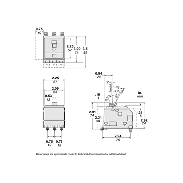 Mayer-DDS-Mini circuit breaker, QO, 50A, 3 pole, 120/240VAC, 10kA, bolt on, ring-2