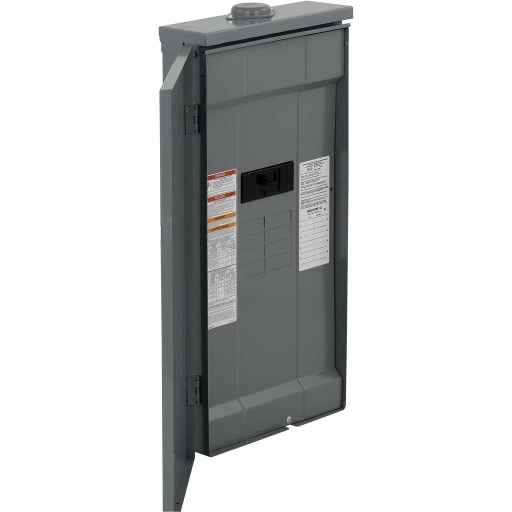 Mayer-DDS-Load center, Homeline, 1 phase, 8 spaces, 16 circuits, 125A convertible main breaker, PoN, NEMA3R, feedthru-2