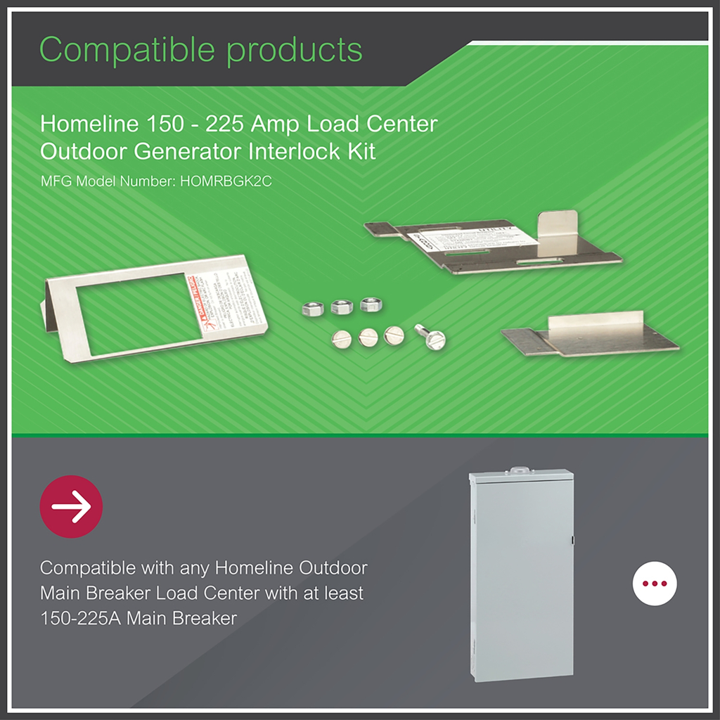 Mayer-DDS-Load center accessory, Homeline, interlock kit, generator circuit breaker, high amp, outdoor, consumer pack-2