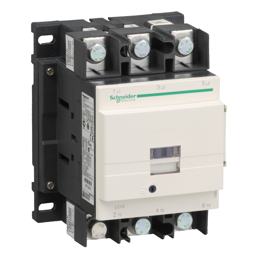 Mayer-DDS-IEC contactor, TeSys Deca, nonreversing, 115A, 75HP at 480VAC, 3 phase, 3 pole, 3 NO, 208VAC 50/60Hz coil, open style-2