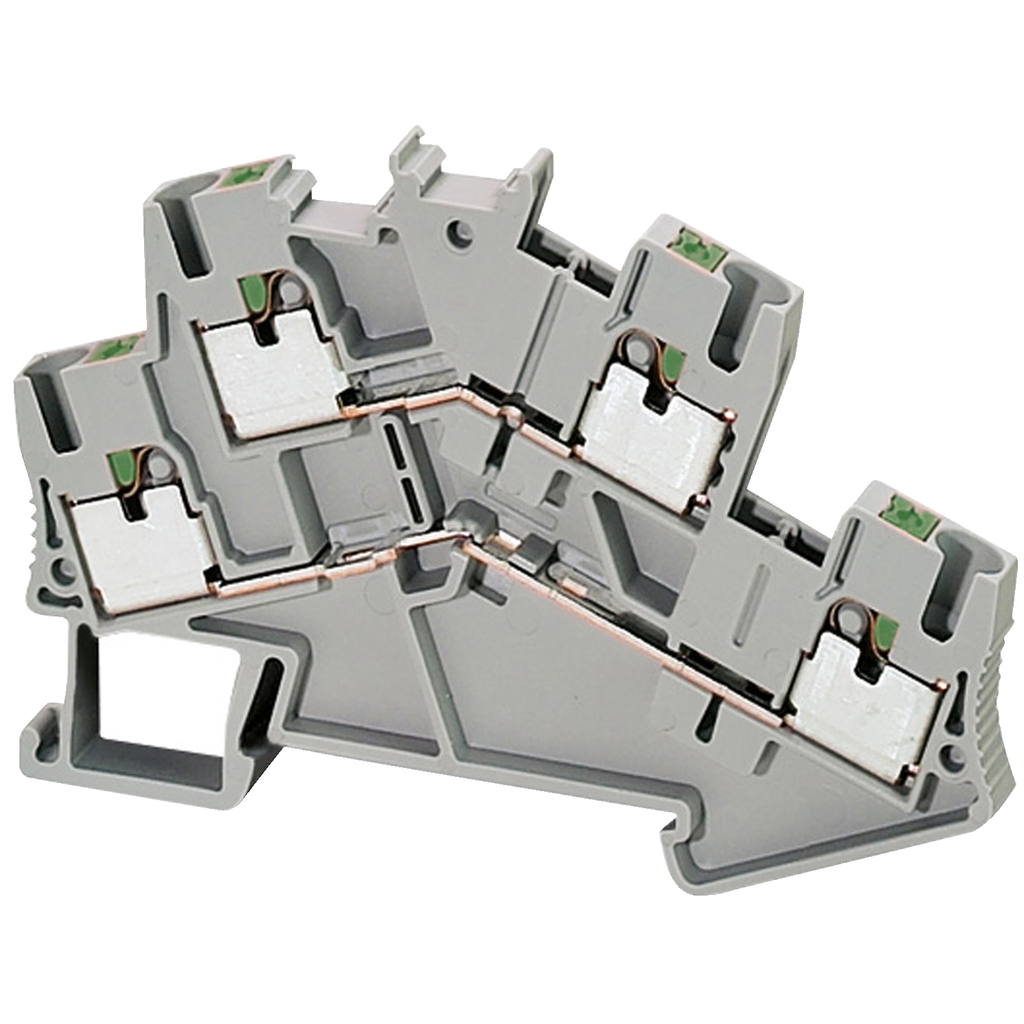 Mayer-DDS-Terminal block, Linergy TR, push-in type, feed through, 2 level, 4 points, 2.5mm², grey, set of 50-1
