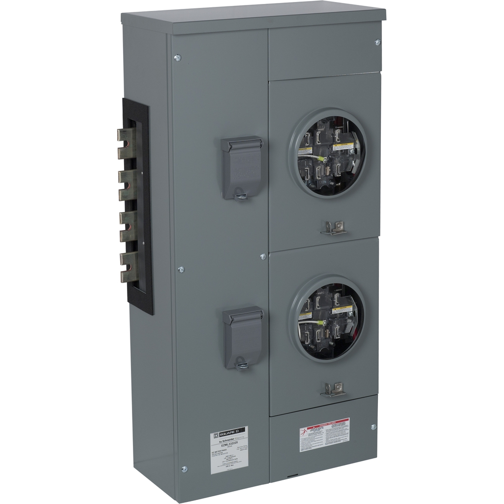 Mayer-DDS-Branch unit, EZ Meter-Pak, 225A, 2 x 7 jaw sockets, 208Y/120VAC, lever bypass, ringless, 1200A Al/Cu busbar-2