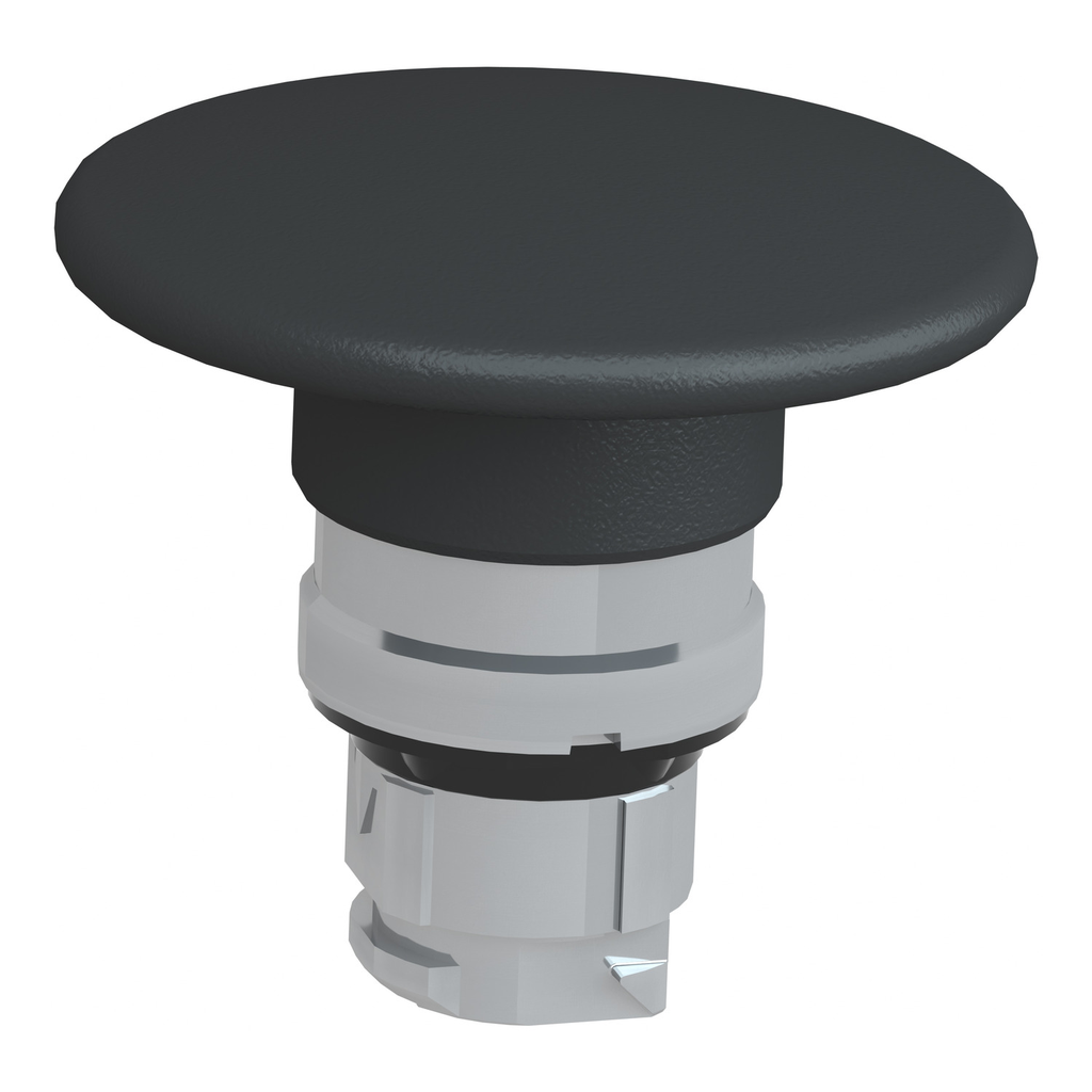 Mayer-DDS-Head for non illuminated pushbutton, Harmony XB4, mushroom 60mm, metal, black, 22mm, spring return, hemispherical-2