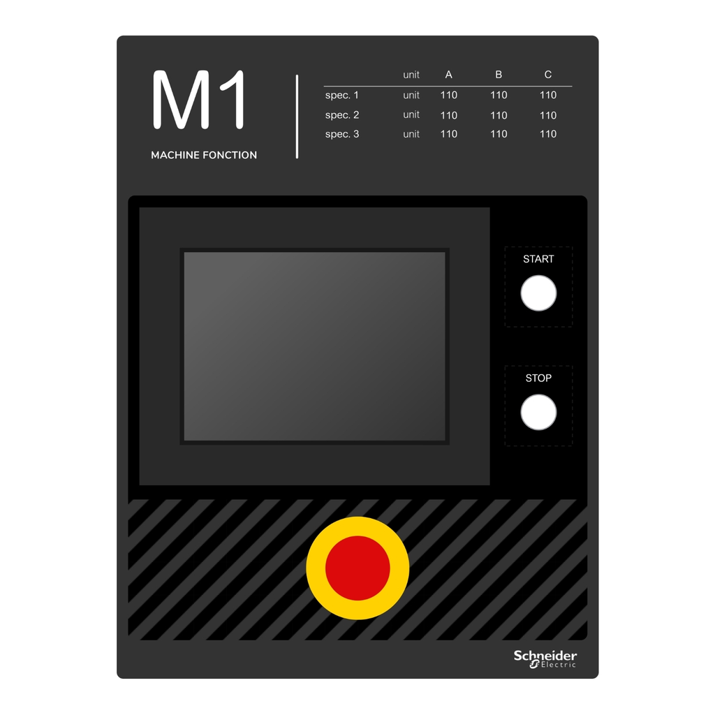 Mayer-DDS-Legend panel 300x400mm template 1, Harmony XB5-1