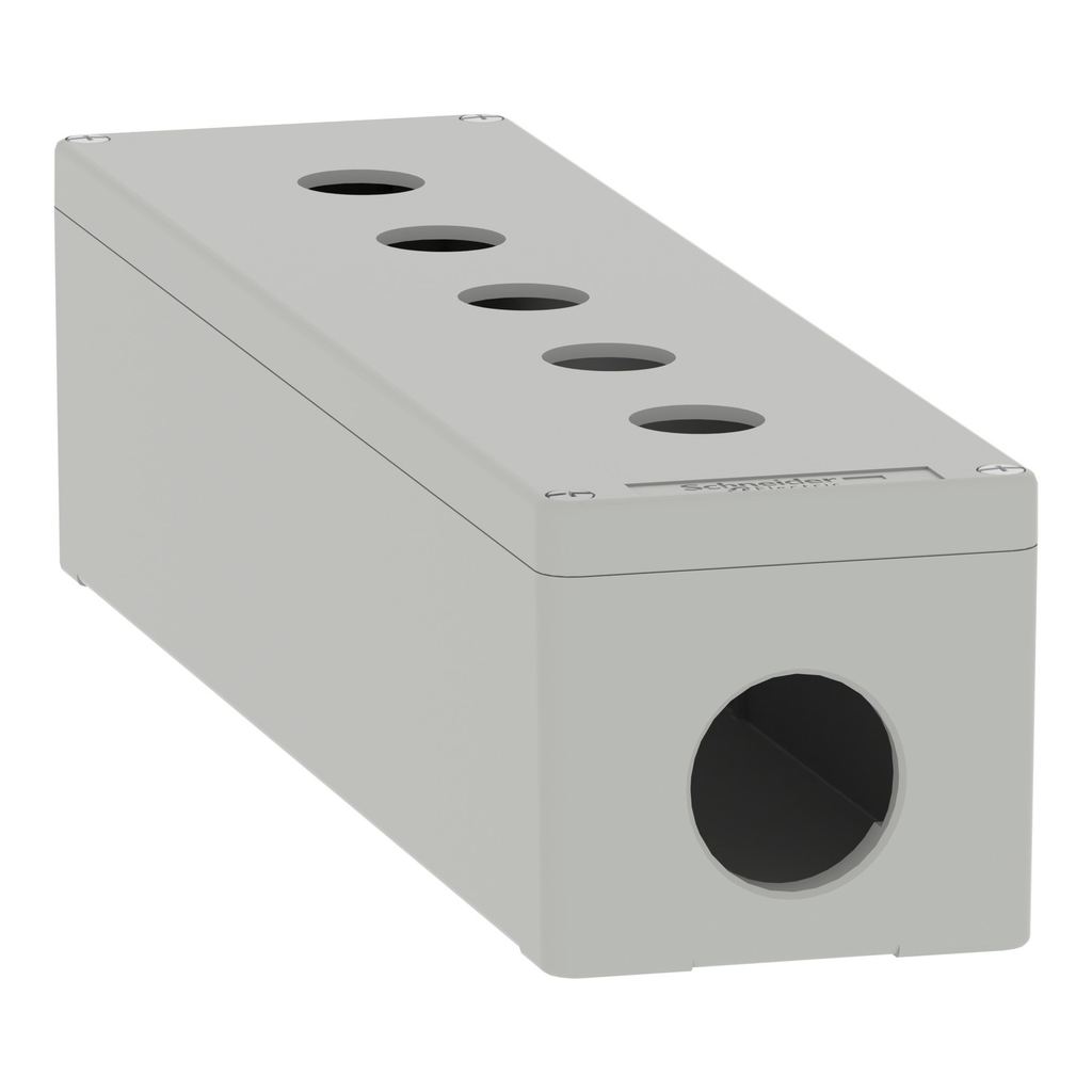 Mayer-DDS-Die-cast empty control station, Harmony XAP, zinc alloy, grey, 5 cut-outs, 22mm 85 x 310 x 77 mm-2