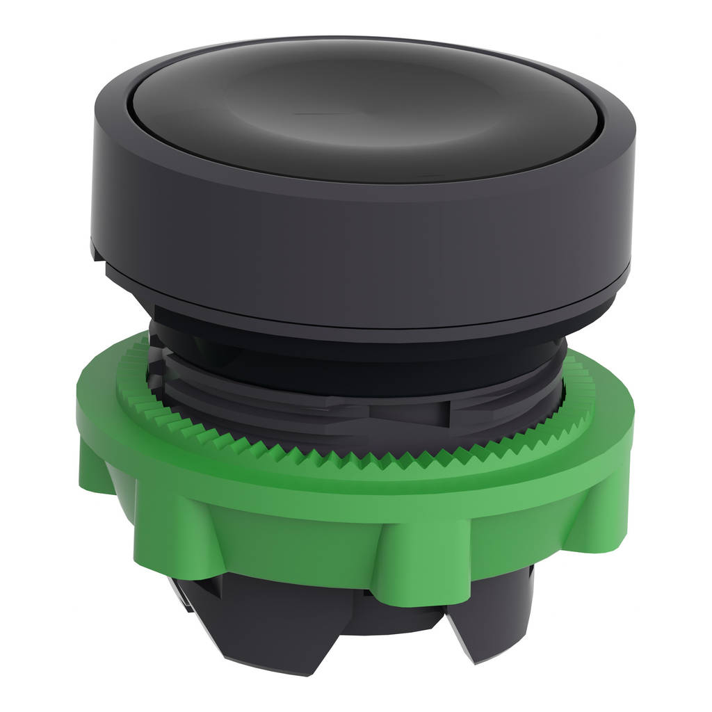 Mayer-DDS-Head for non illuminated push button, Harmony XB5, black flush, 22mm, spring return, unmarked, set of 10-2