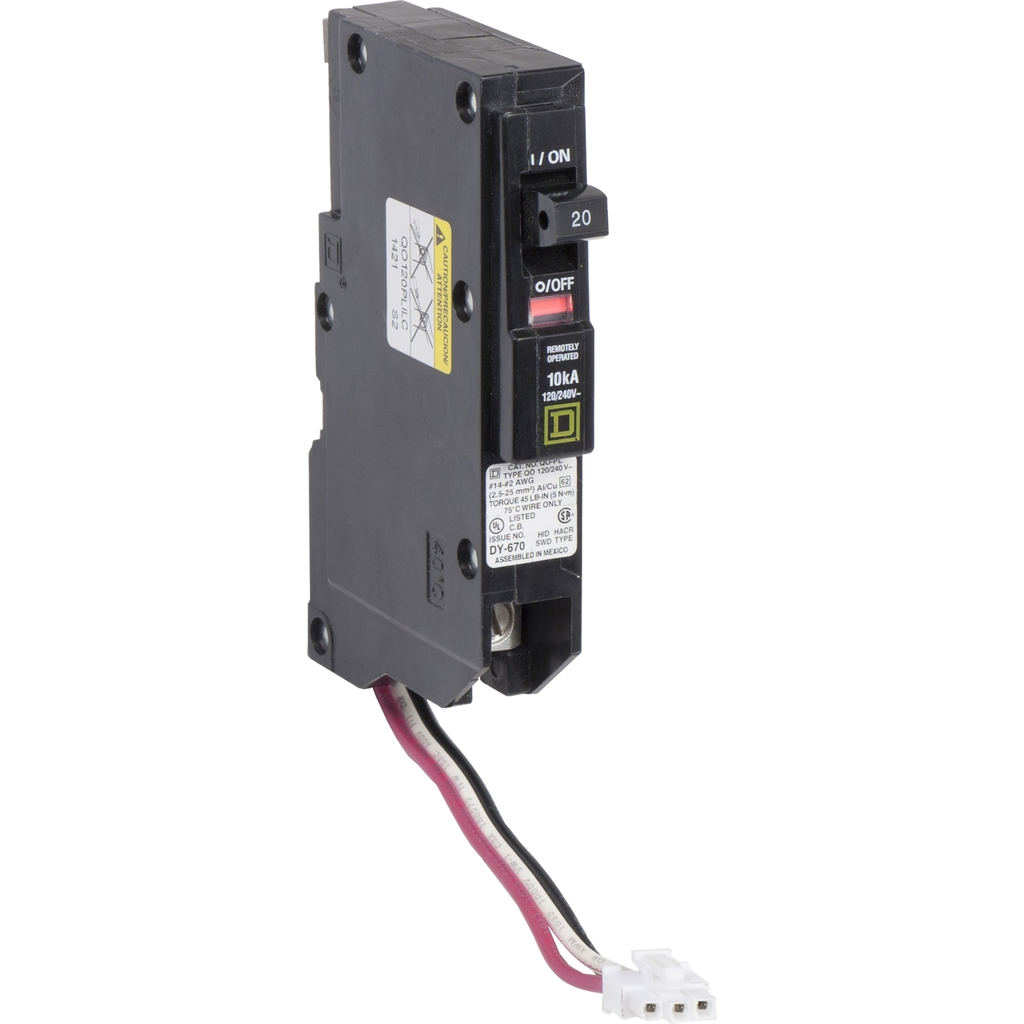 Mayer-DDS-Mini circuit breaker, QO, 20A, 1 pole, 120/240VAC, 10kA, plug in, Powerlink-2