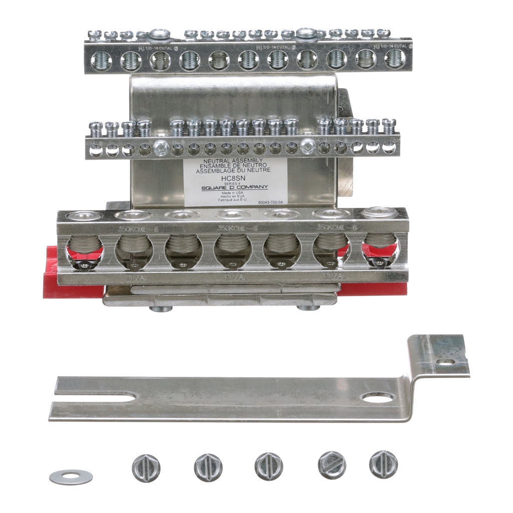 Mayer-DDS-Solid neutral assembly kit, I-Line panelboard, HCJ, 800A, aluminum neutral bar, copper neutral plate and riser-2