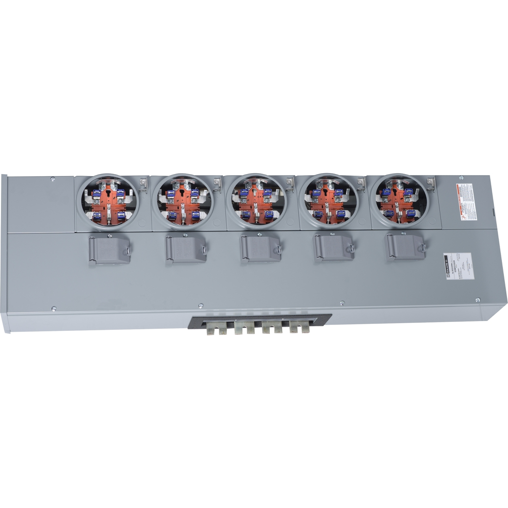 Mayer-DDS-Branch unit, EZ Meter-Pak, 225A, 5 x 5 jaw sockets, 208Y/120VAC, horn bypass, ringless, 1200A Al/Cu busbar-2