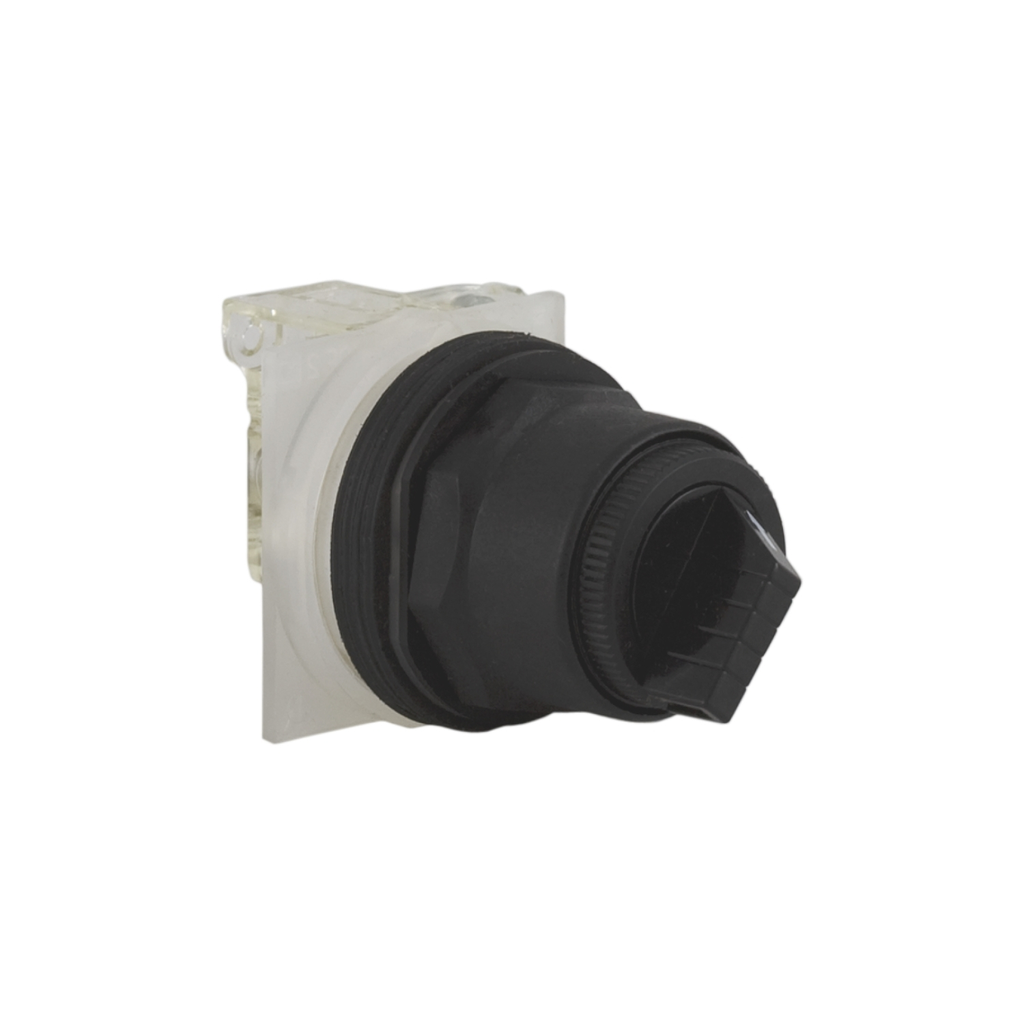 Mayer-DDS-Selector switch, Harmony 9001SK, plastic, standard handle, black, 30mm, 2 positions, stay put, 1 CO-1