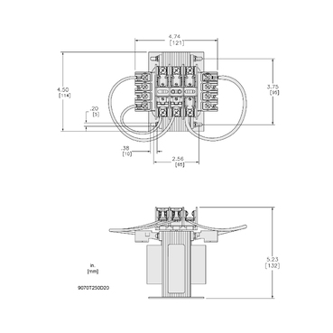 Mayer-DDS-Industrial control transformer, Type TF, 1 phase, 250VA, 208/230/460V primary, 115V secondary, 50/60Hz-2