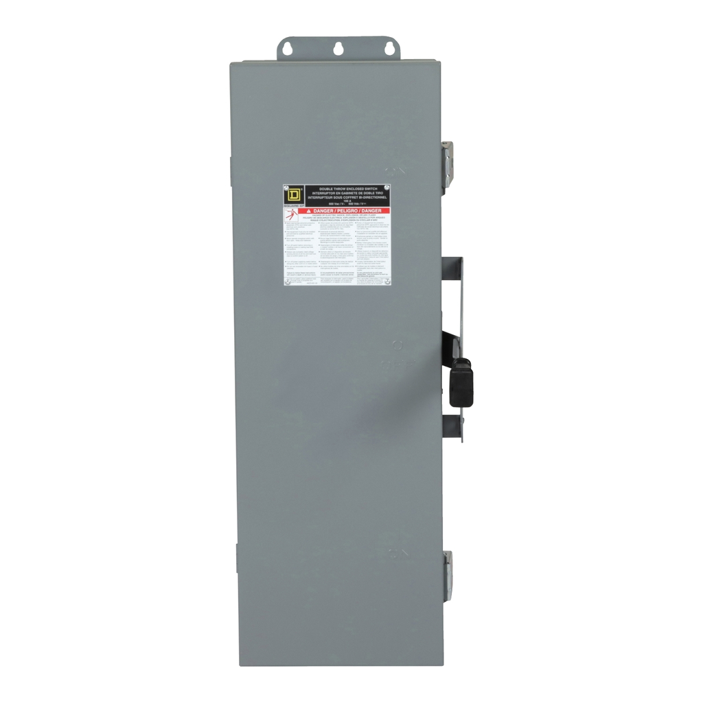 Mayer-DDS-Safety switch, double throw, non fusible, 3 pole, 3 wire, 600VAC, 600VDC, 100A, Type 12 without knock outs-2