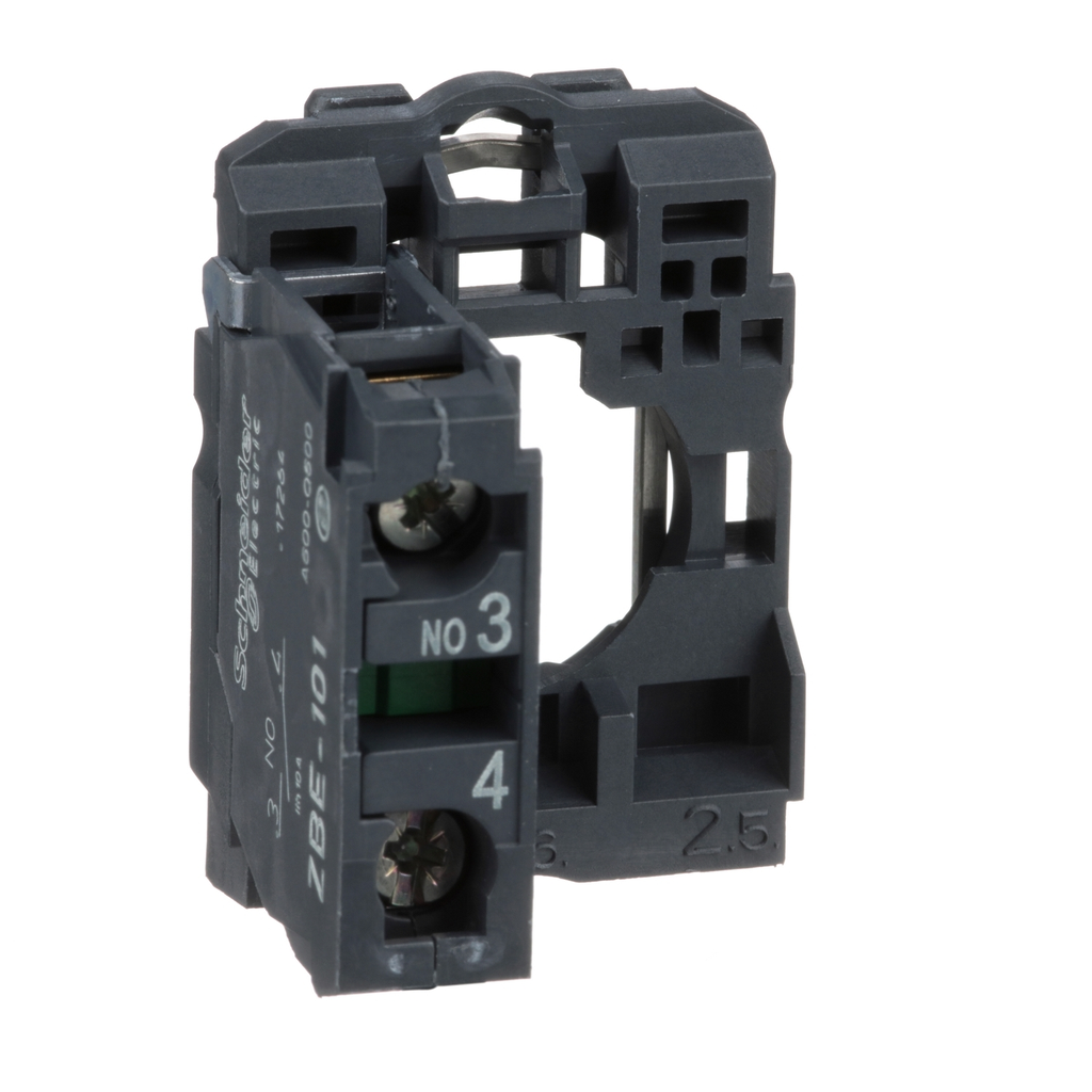 Mayer-DDS-Harmony, 22mm Push Button, XB5A operators, contact block, with mounting collar, 1 NO, screw clamp terminal-2