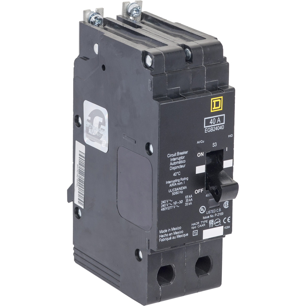 Mayer-DDS-Mini circuit breaker, E-Frame, 50A, 2 pole, 480Y/277VAC, 100kA max, bolt on [TAA]-1