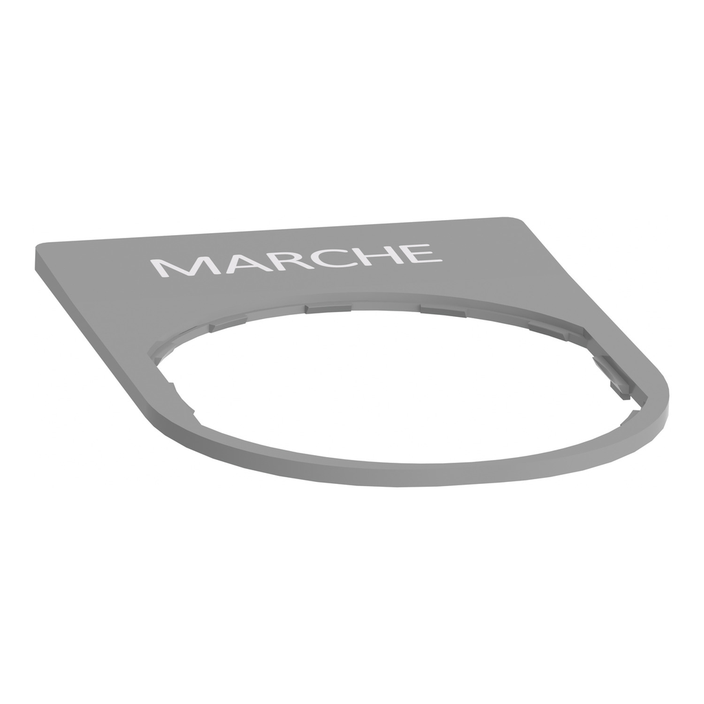 Mayer-DDS-Legend plate, Harmony XB5, 30 x 40mm, grey bezel, white marked MARCHE-2
