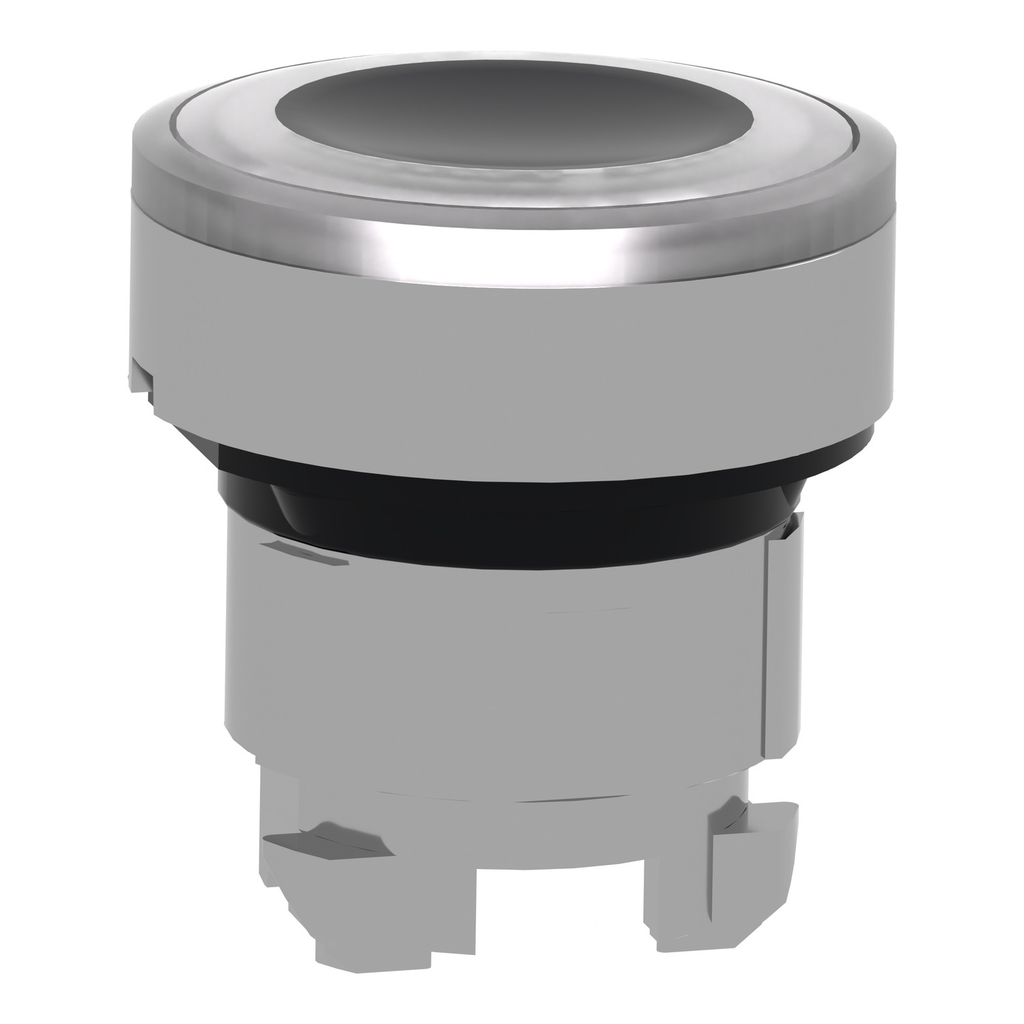 Mayer-DDS-Head for illuminated push button, Harmony XB4, metal, white flush, 22mm, universal LED, spring return, illuminated ring-2