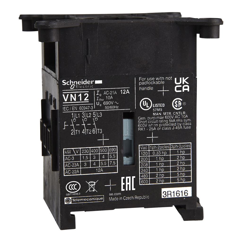 Mayer-DDS-Switch body,TeSys Control,3 poles,12A,compact size-1