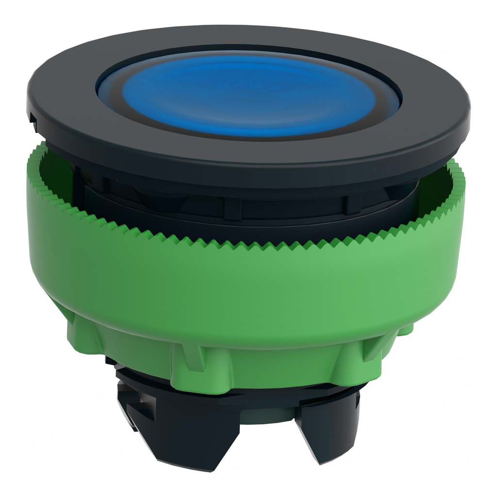 Mayer-DDS-Head for pilot light, Harmony XB5, blue, 30mm, universal LED, plain lens-2