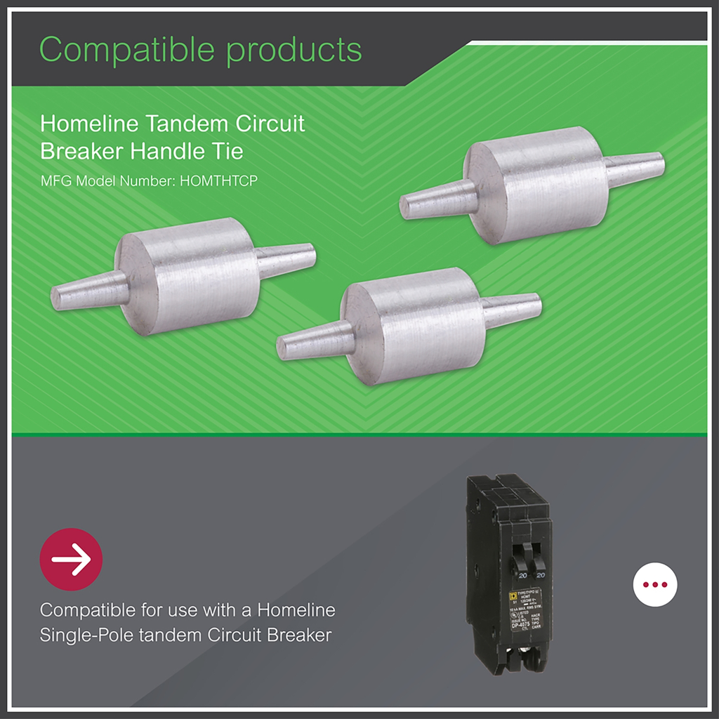 Mayer-DDS-Mini circuit breaker accessory, Homeline, handle tie, 120/240VAC, ties two 1 pole tandem circuit breakers-2